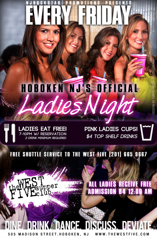 Hoboken, NJ: Official Ladies Night: Fridays at The West Five Supper Club