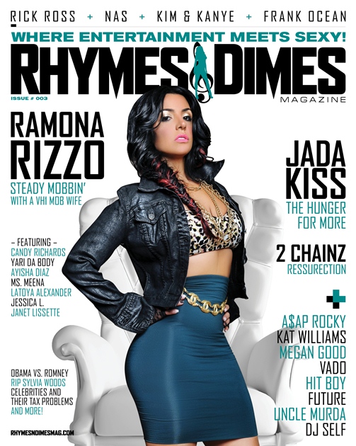 Ramona Rizzo on the cover of Rhymes and Dimes magazine! 